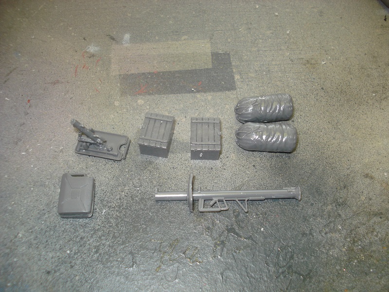 Some parts prepared for paint.