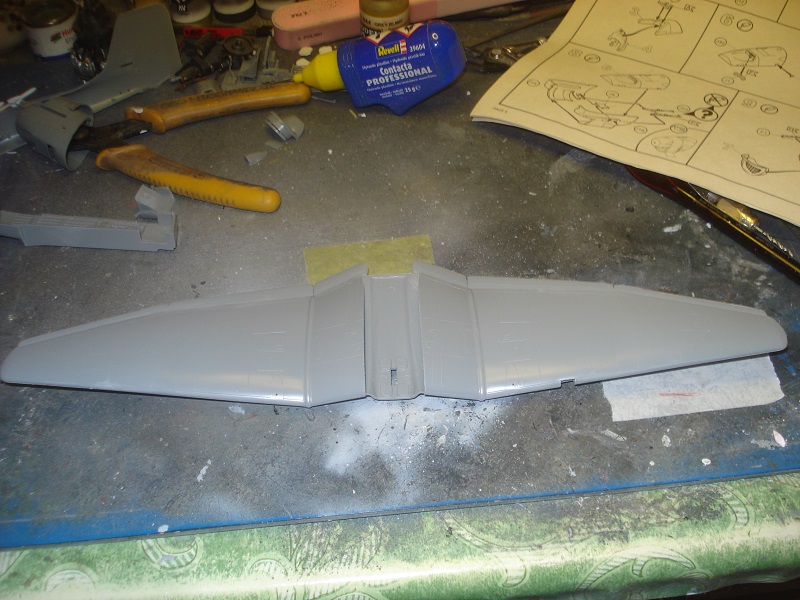 Wing parts glued