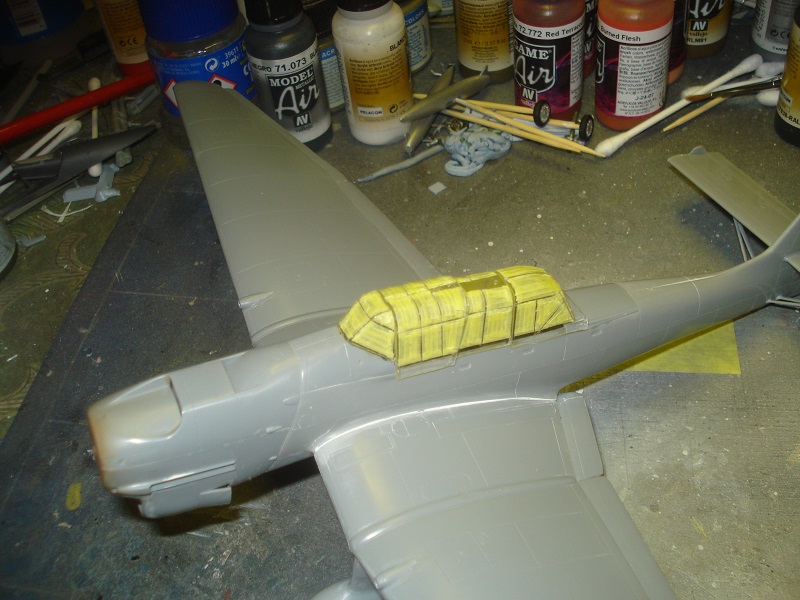 Canopy masked and glued.