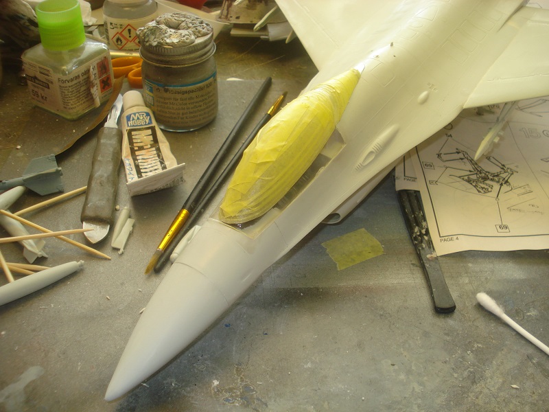 Nose and canopy in place